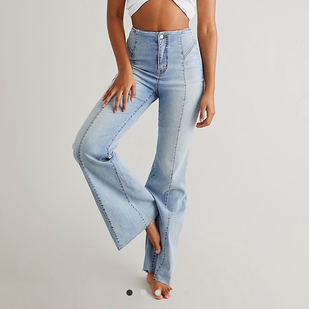 Free People Light Blue Flare Jeans